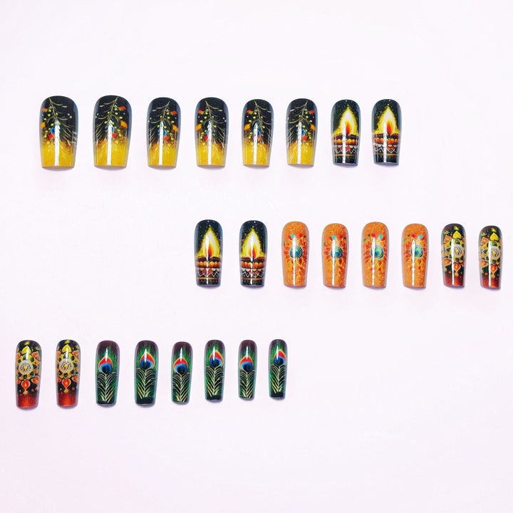 Artificial nails in elegant pattern with glitter effects Bowlift