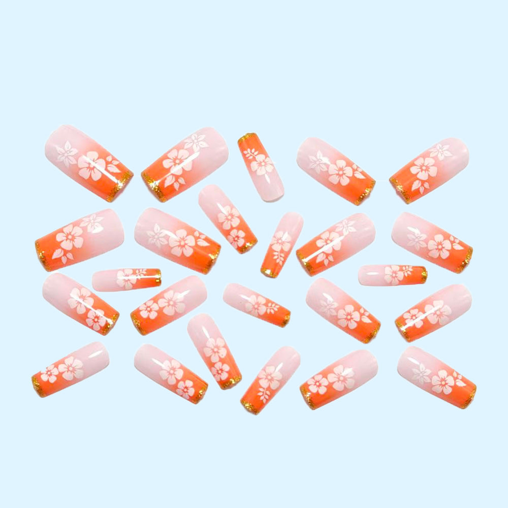 High-quality artificial nails with floral accents Bowlift