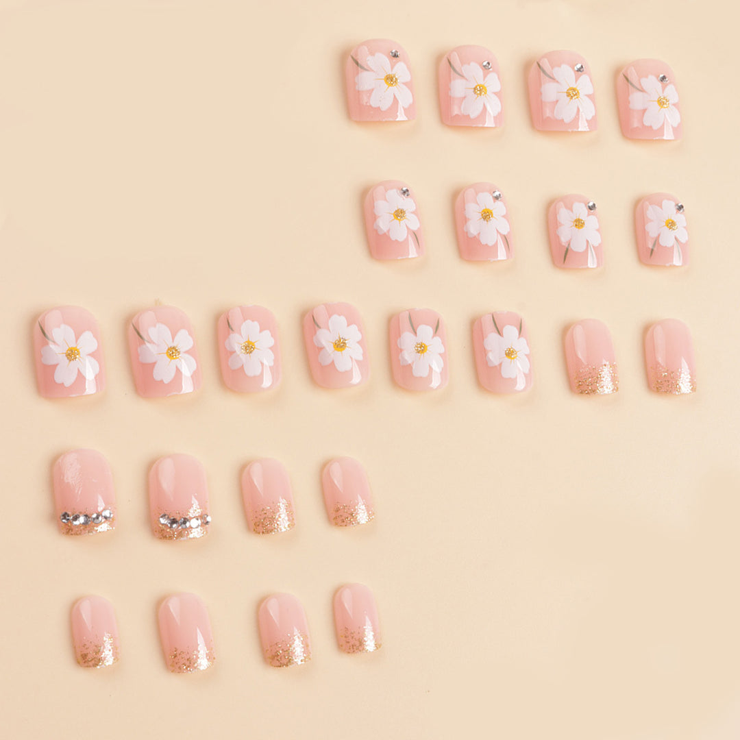 Floral Design Press-On Nail Art Tips Bowlift