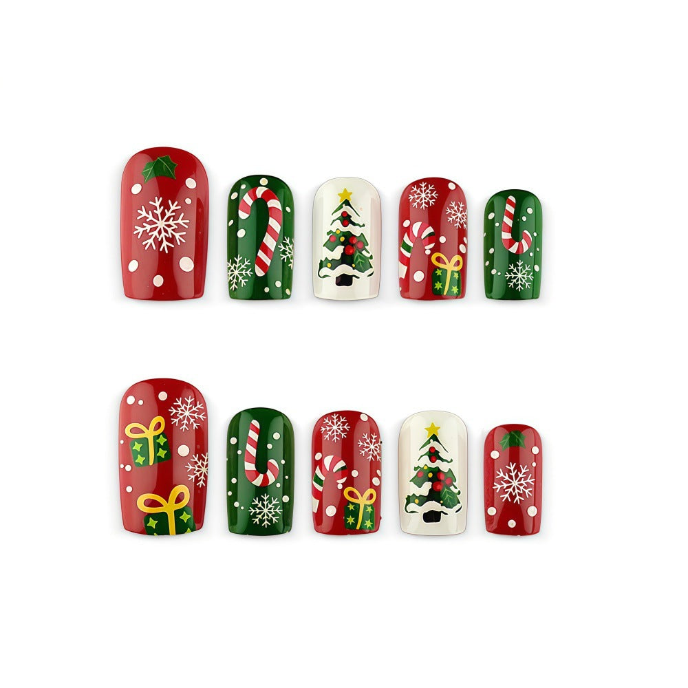 Artificial nails with festive Christmas designs Bowlift