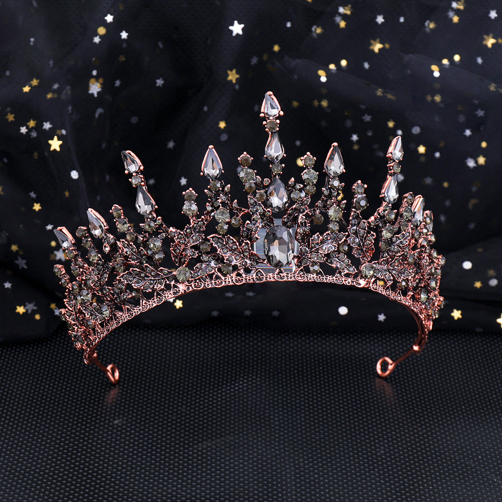 Women Elegant Crystal Tiara with Filigree Design Bowlift