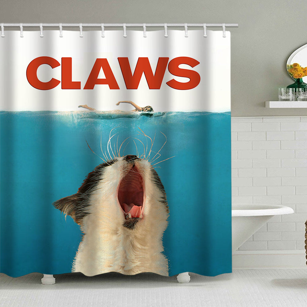 Artistic Dog Illustration Shower Curtain Bowlift