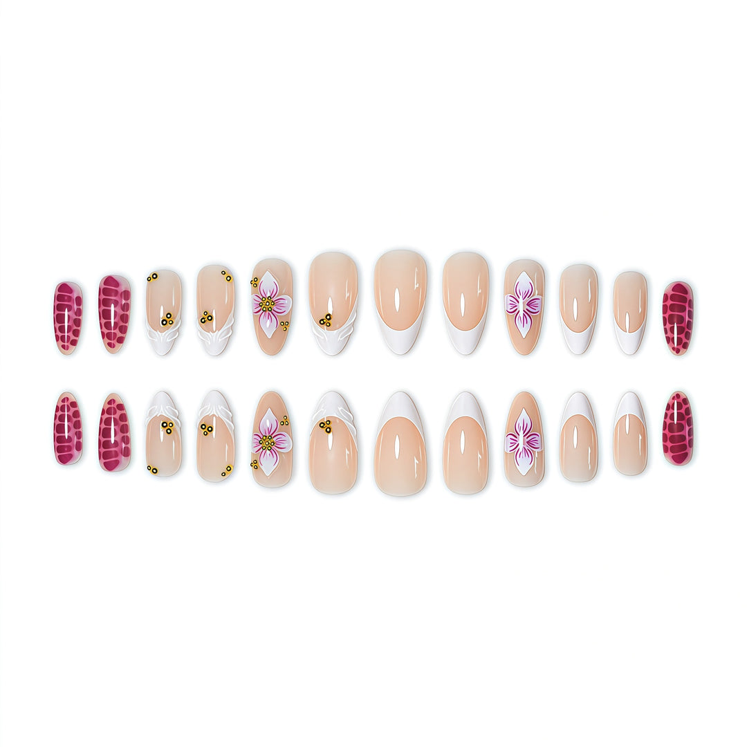 Floral Accent Nail Art Extensions Bowlift