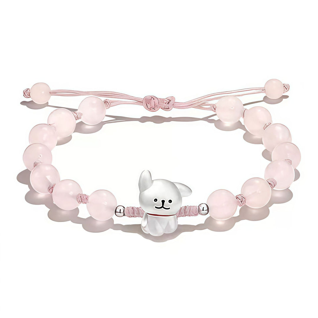 Playful Dog Charm Beaded Bracelet Bowlift