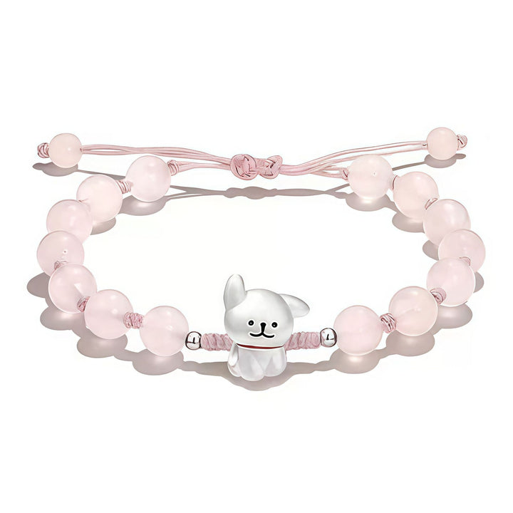 Playful Dog Charm Beaded Bracelet Bowlift