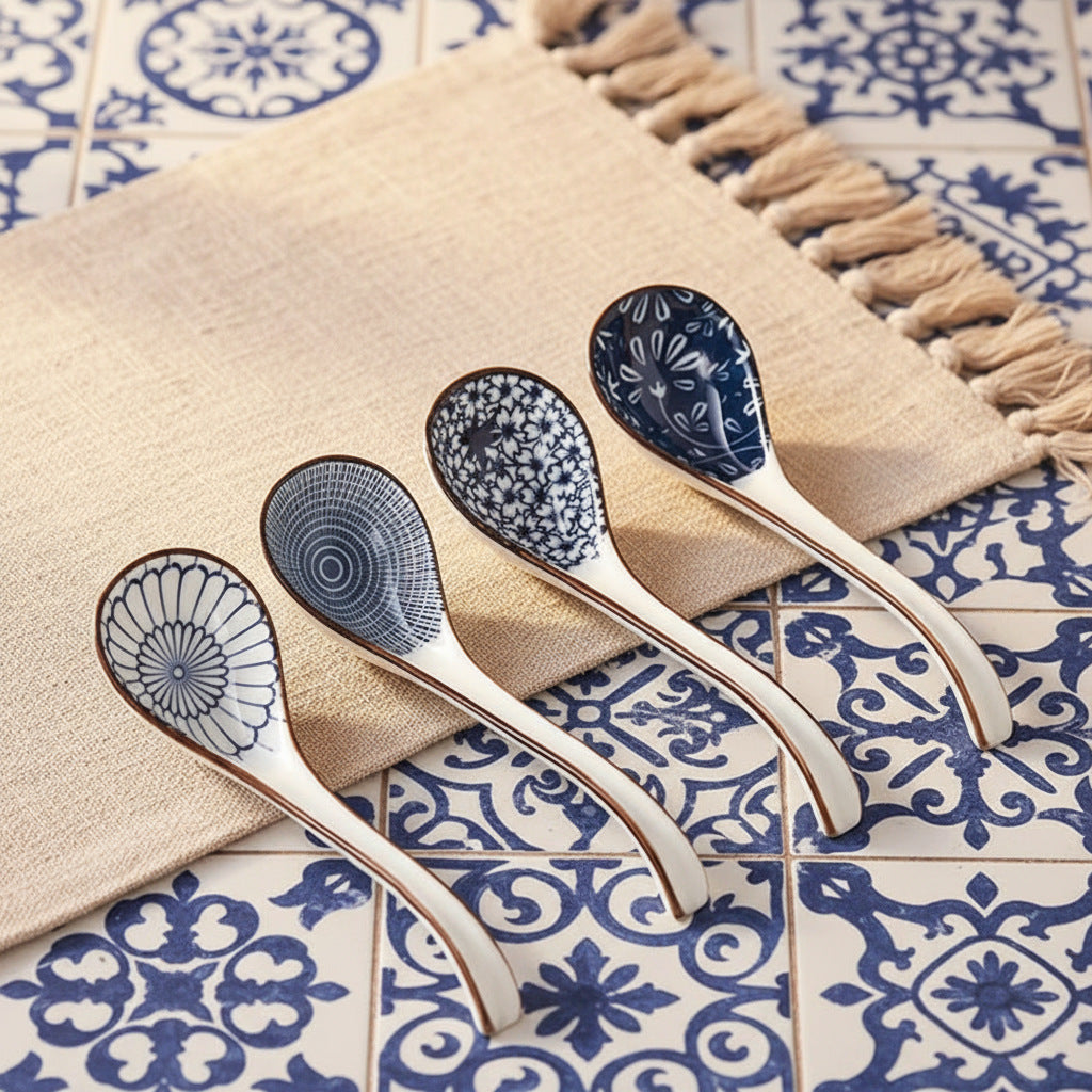 Artistic Ceramic Soup Spoons Set