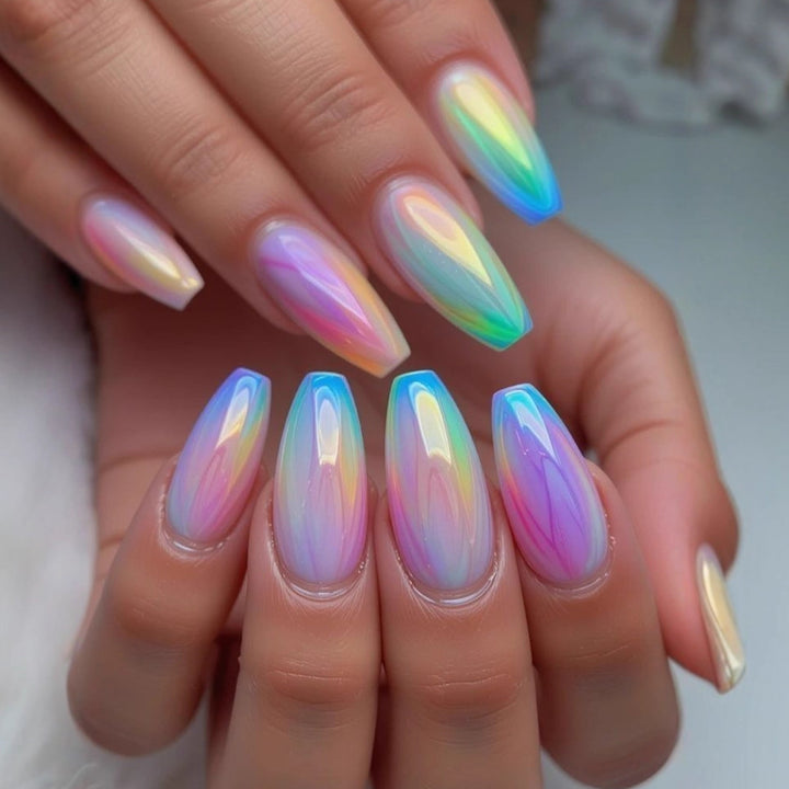 Shiny Gradient Artificial Nails Bowlift