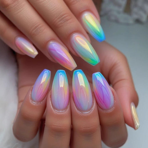 Shiny Gradient Artificial Nails Bowlift