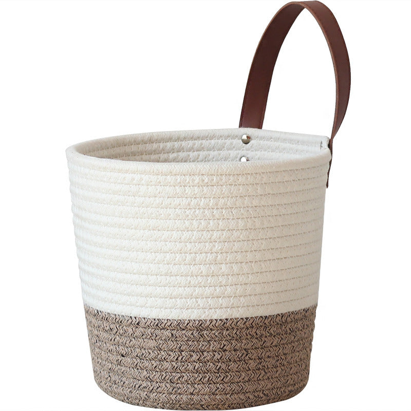 Decorative basket with leather handle Bowlift