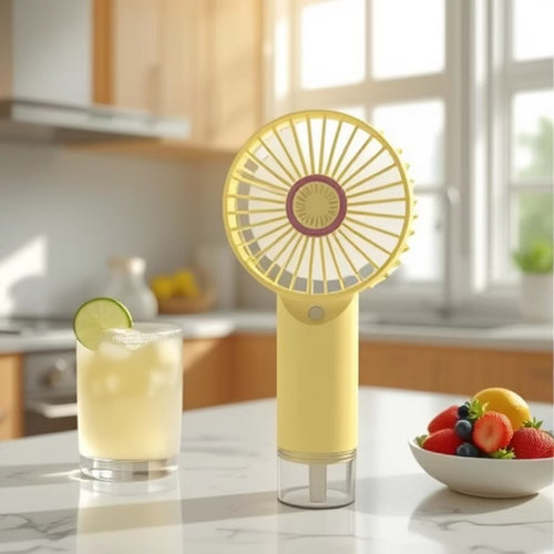 Ladies Portable Mini Fan with Water Mist Sprayer Bowlift