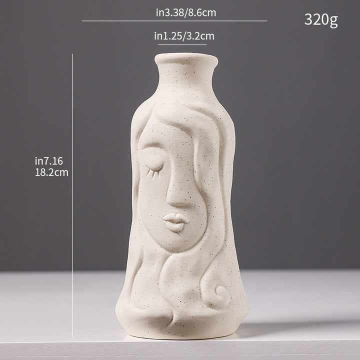 Artistic Face-Shaped Ceramic Vase
