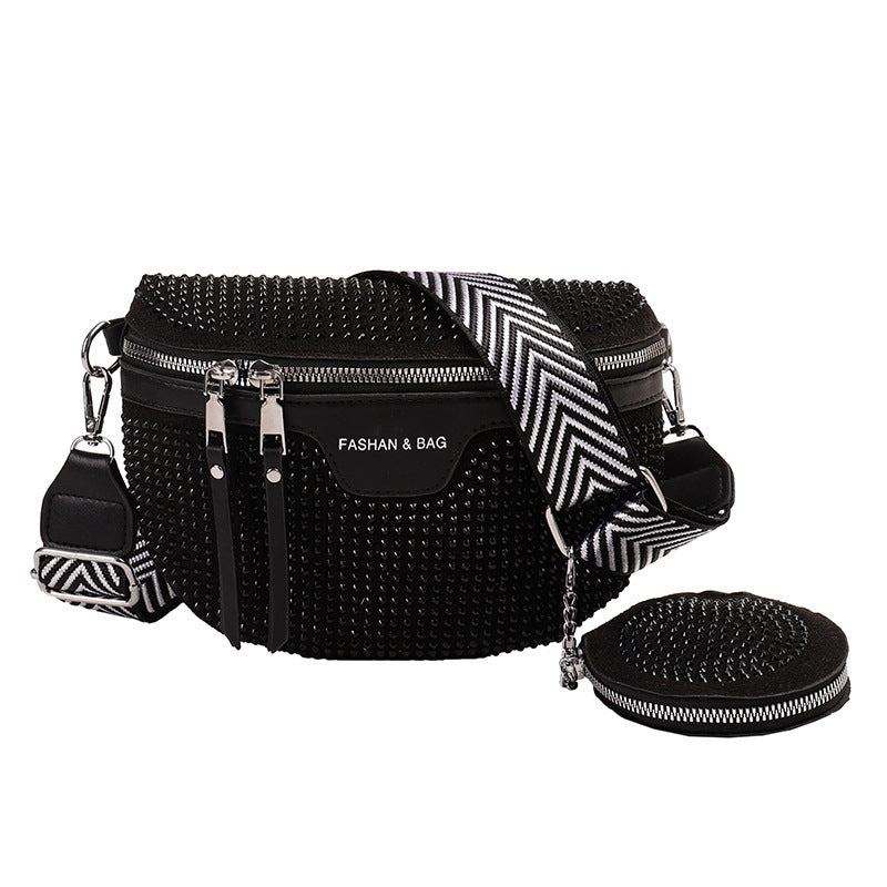 Stylish Rhinestone Embellished Mini Crossbody Bag Bowlift