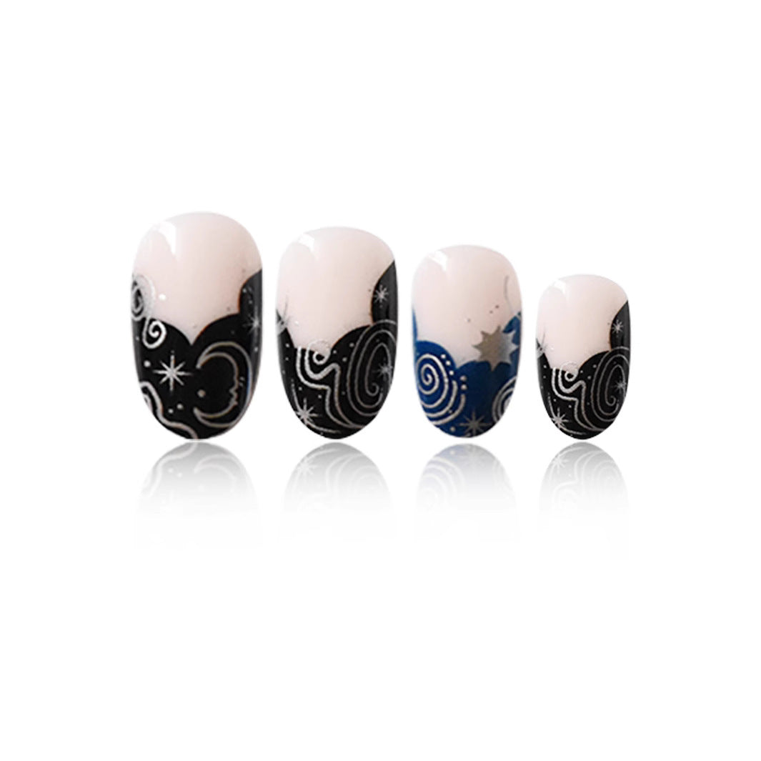 Artistic Floral Gel Press-On Nails Bowlift