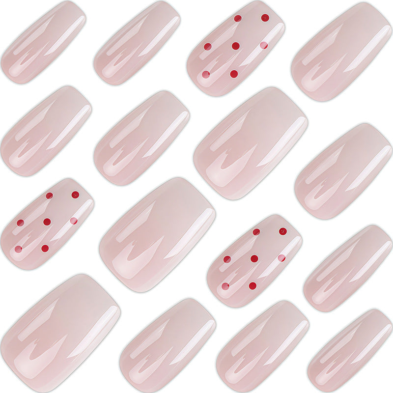 Artistic Press-On Nails with Elegant Polka Dot Design Bowlift