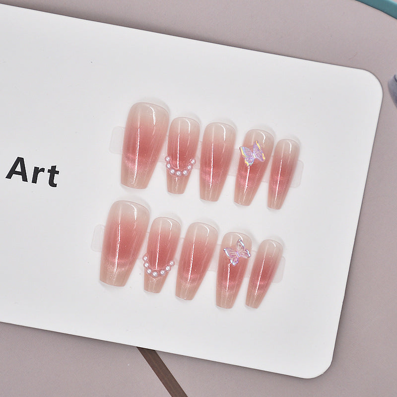 Glamorous Heart-Themed Press-On Nail Set Bowlift