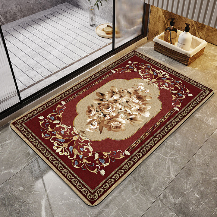 Floral Art Bathroom Mat Bowlift