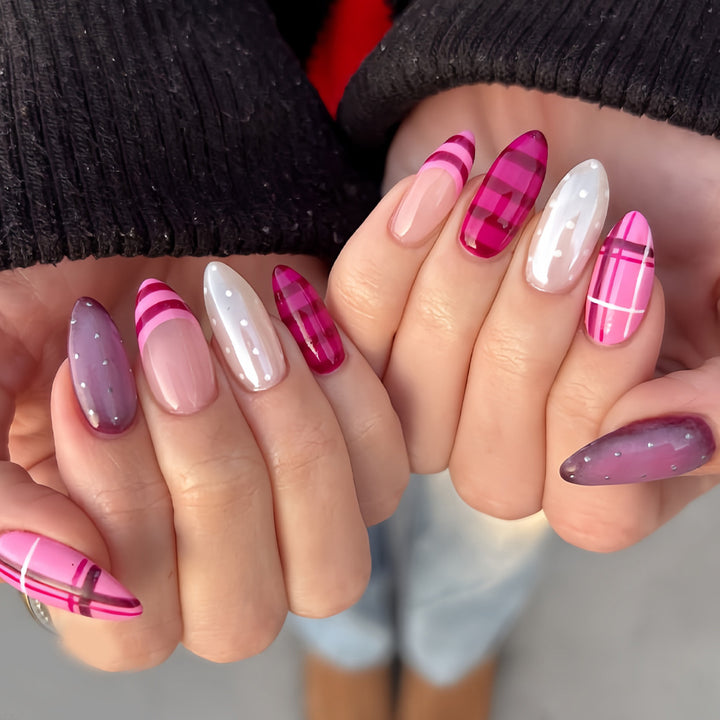 Artistic Glossy Stiletto Press-On Nail Set Bowlift