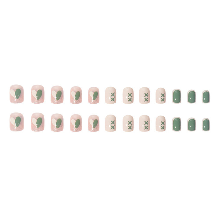 Artistic Press-On Nails with Botanical Design Bowlift