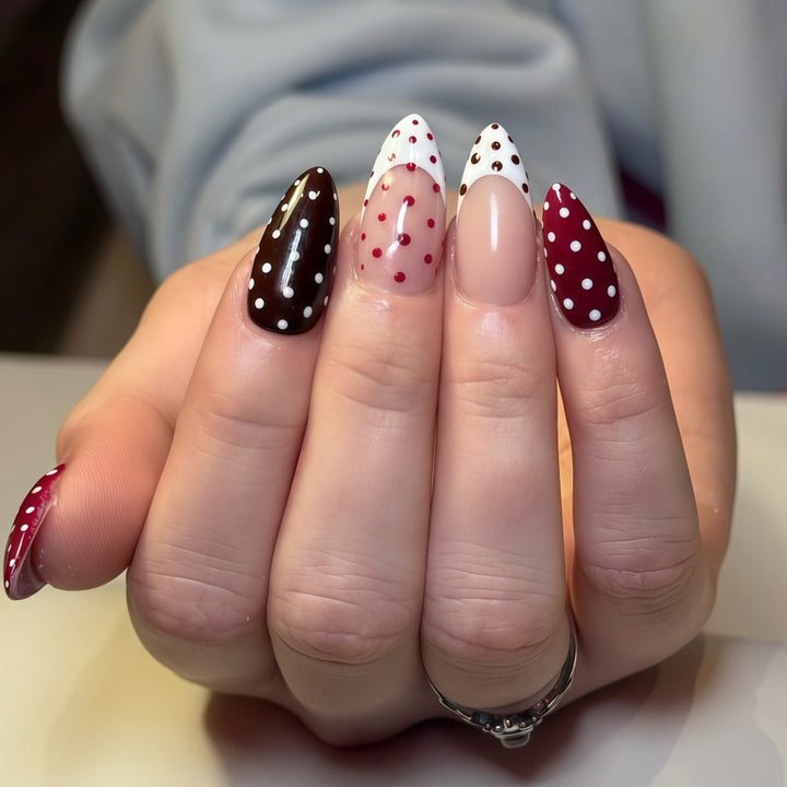 Creative Art Nails in Modern Polka Dot Design Bowlift