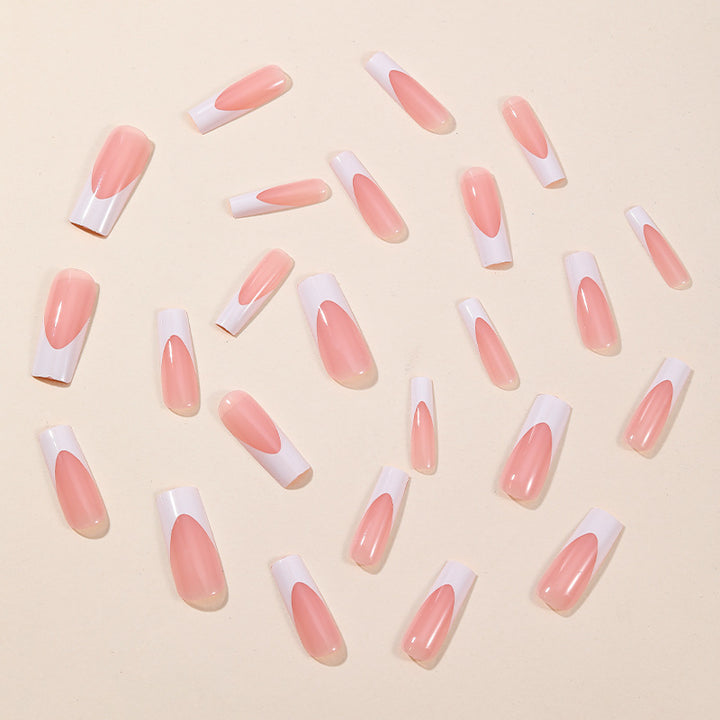 Elegant French Tip Nail Art Extensions Bowlift