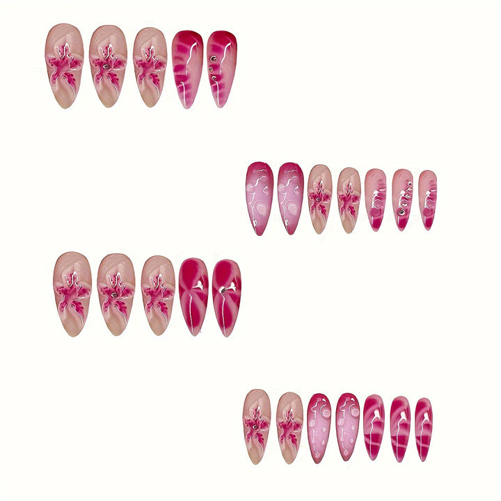 Decorative Press-On Nail Set Bowlift