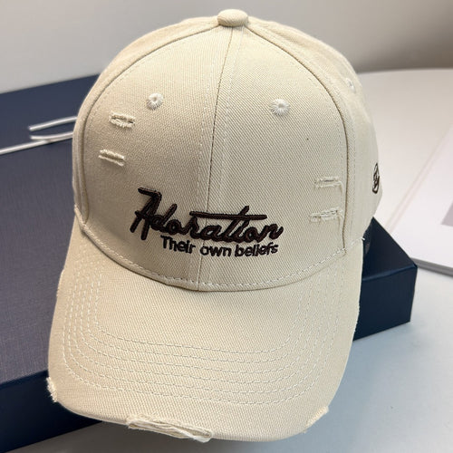 Women's Distressed Embroidered Baseball Cap Bowlift
