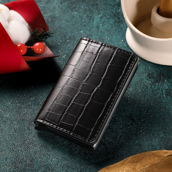 Premium Leather Business Card Holder Bowlift