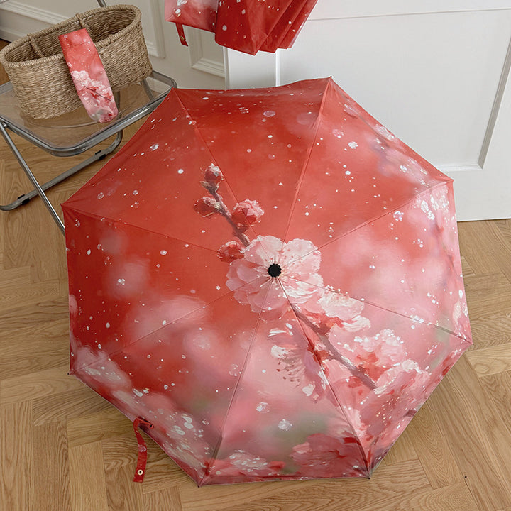 Ladies Foldable Umbrella with Innovative Flower Design Bowlift