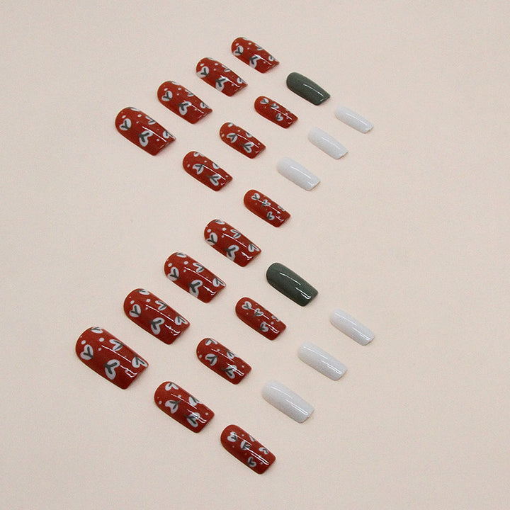 Artistic Heart Design Press-On Nail Tips Bowlift