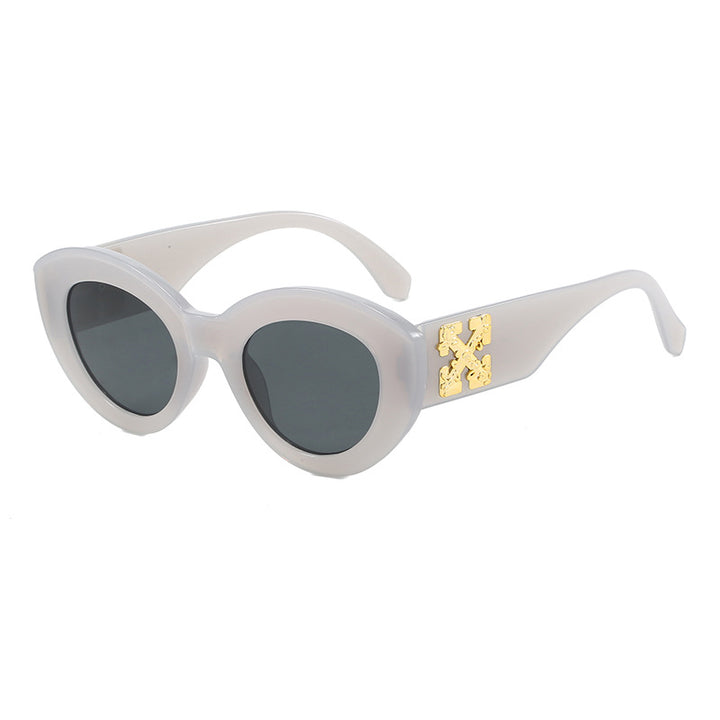 Women's Cat-Eye Sunglasses with Luxurious Accents and Sturdy Plastic Frame Bowlift