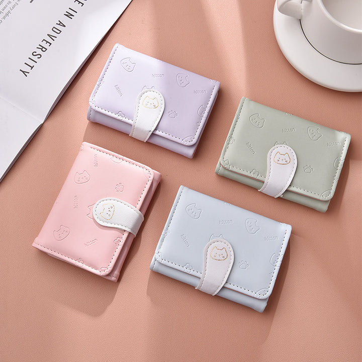 Cute Cat-Themed Card Wallet Bowlift