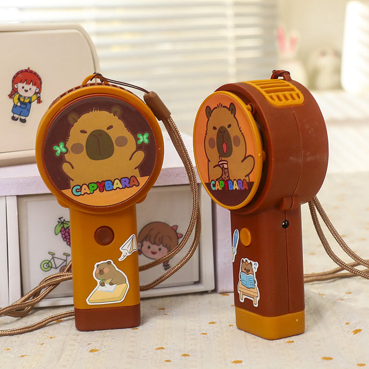 Women's Portable Mini Fan in Playful Capybara Design Bowlift