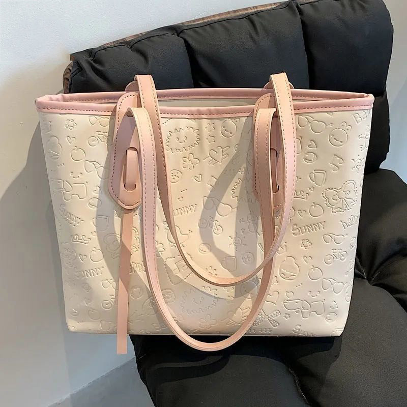 Embossed Graphic Design Tote Bag Bowlift