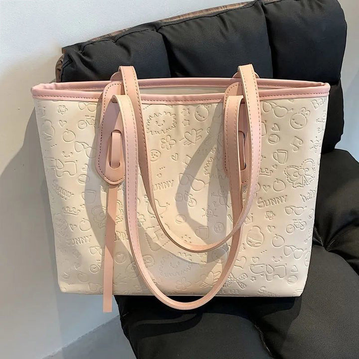 Embossed Graphic Design Tote Bag Bowlift