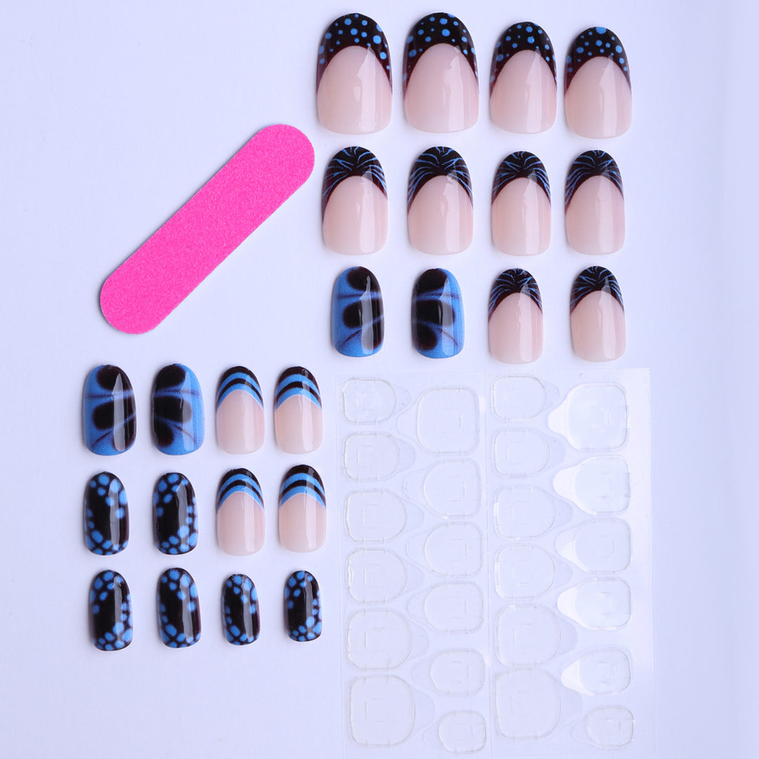 Artificial nails with modern geometric design Bowlift