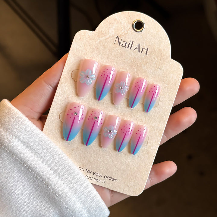 Artistic Floral-Embellished Press-On Nail Collection Bowlift