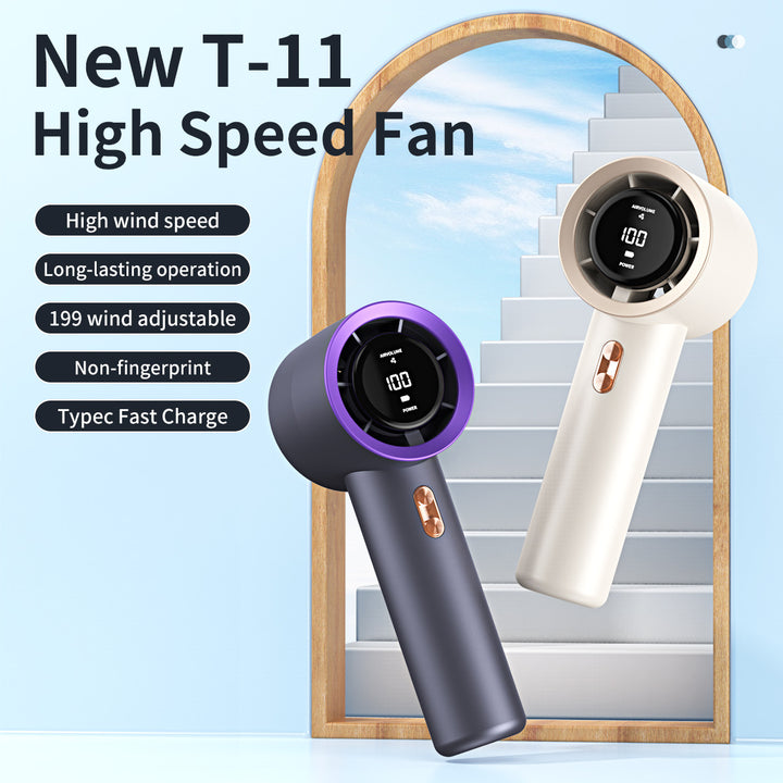 Unisex nan high performance compact rechargeable handheld fan with digital speed display Bowlift