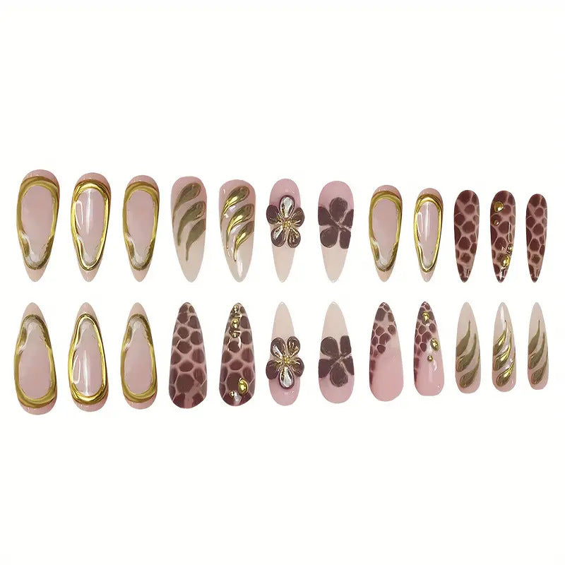 Decorative Resin Press-On Nail Art Set Bowlift