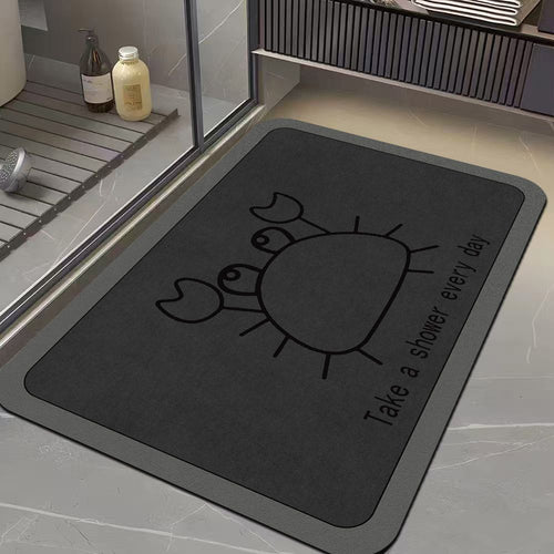 Humorous Crab-Themed Bath Mat