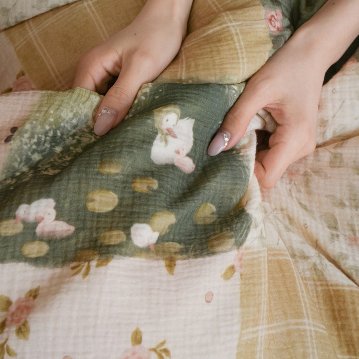 Reversible Patchwork Cotton Quilt Duvet Cover Set