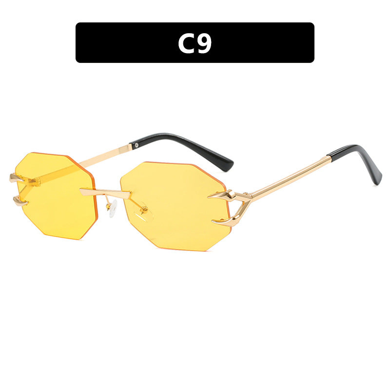Women's geometric sunglasses with modern metal frame Bowlift