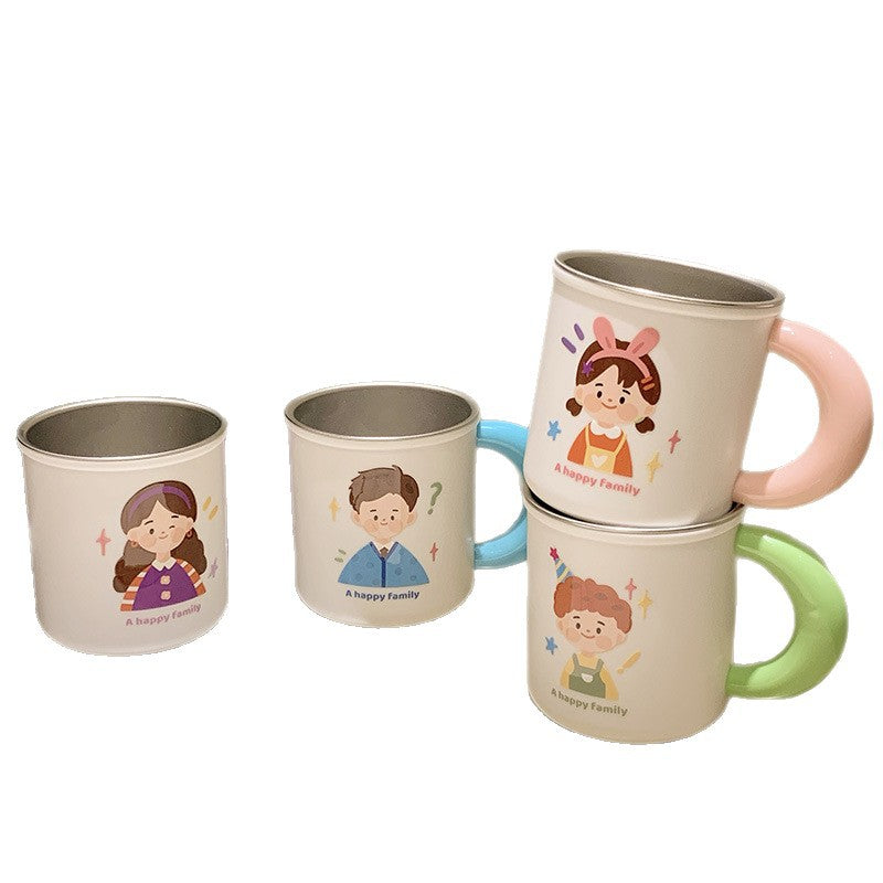 Stainless steel ceramic mug with cheerful family motif Bowlift