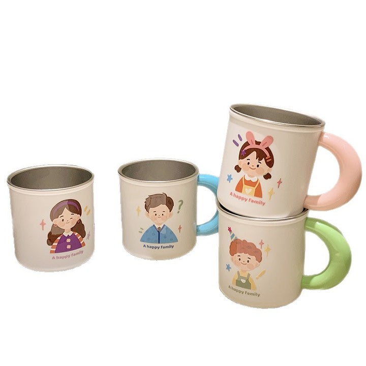 Stainless steel ceramic mug with cheerful family motif Bowlift