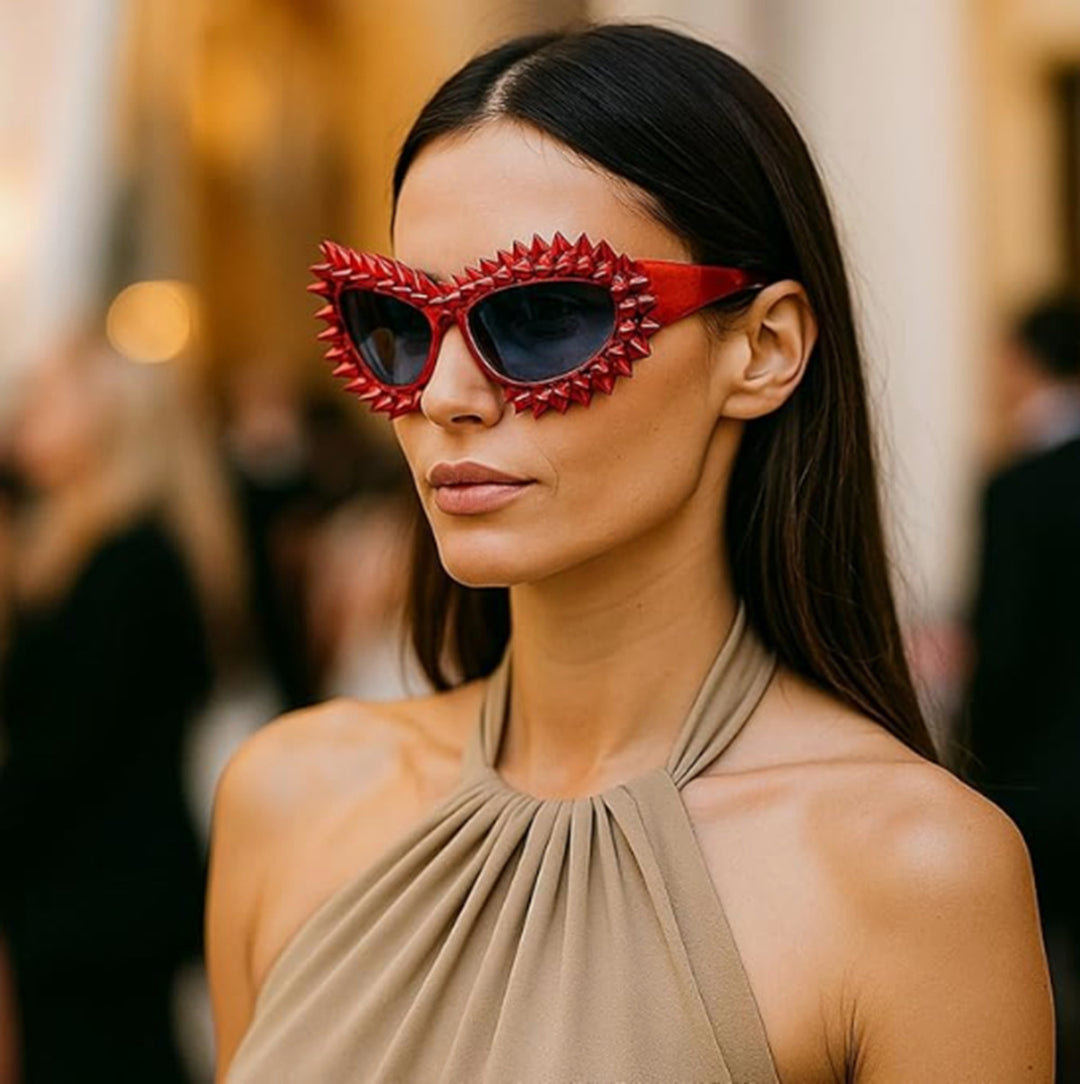 Women's statement sunglasses with creative stud accents Bowlift