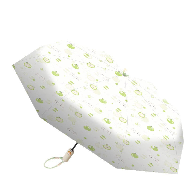 Women's Automatic Folding Umbrella with Cheerful Fruit Design Bowlift