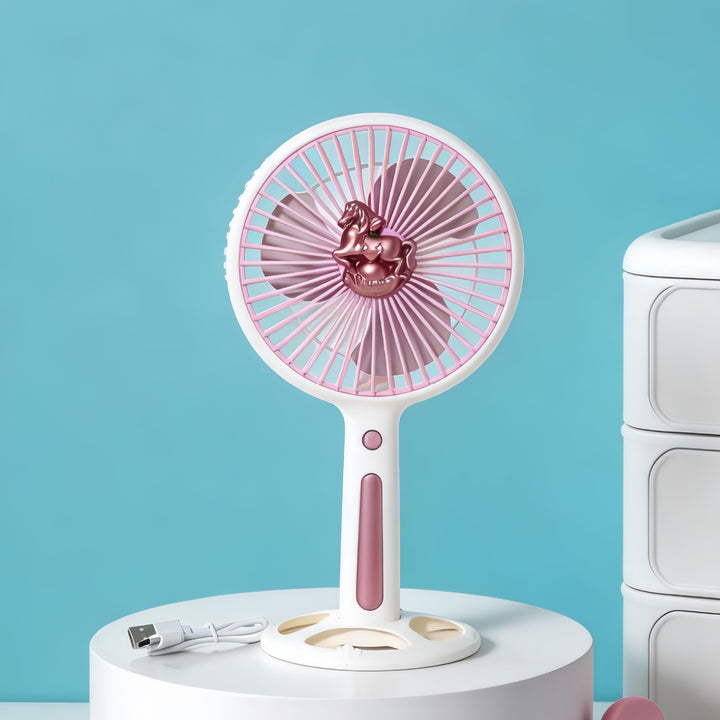 Women's Portable Mini Fan with USB Charging Function and Ergonomic Handle Bowlift