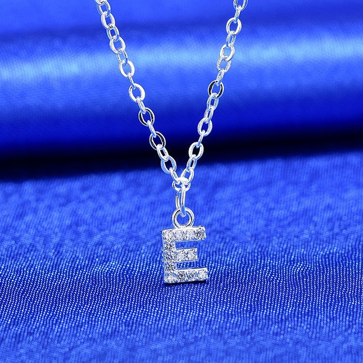 Dainty Pavé Cubic Zirconia Initial A Pendant Necklace Silver-Tone Chain Bowlift