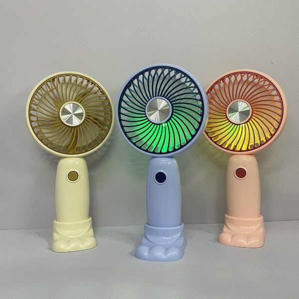 Unisex Portable Handheld Fan with LED Lighting and Creative Design Bowlift
