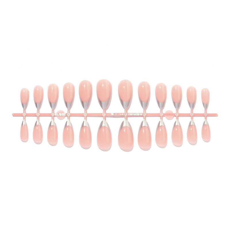 Acrylic Nail Set with Modern French Tip Design Bowlift