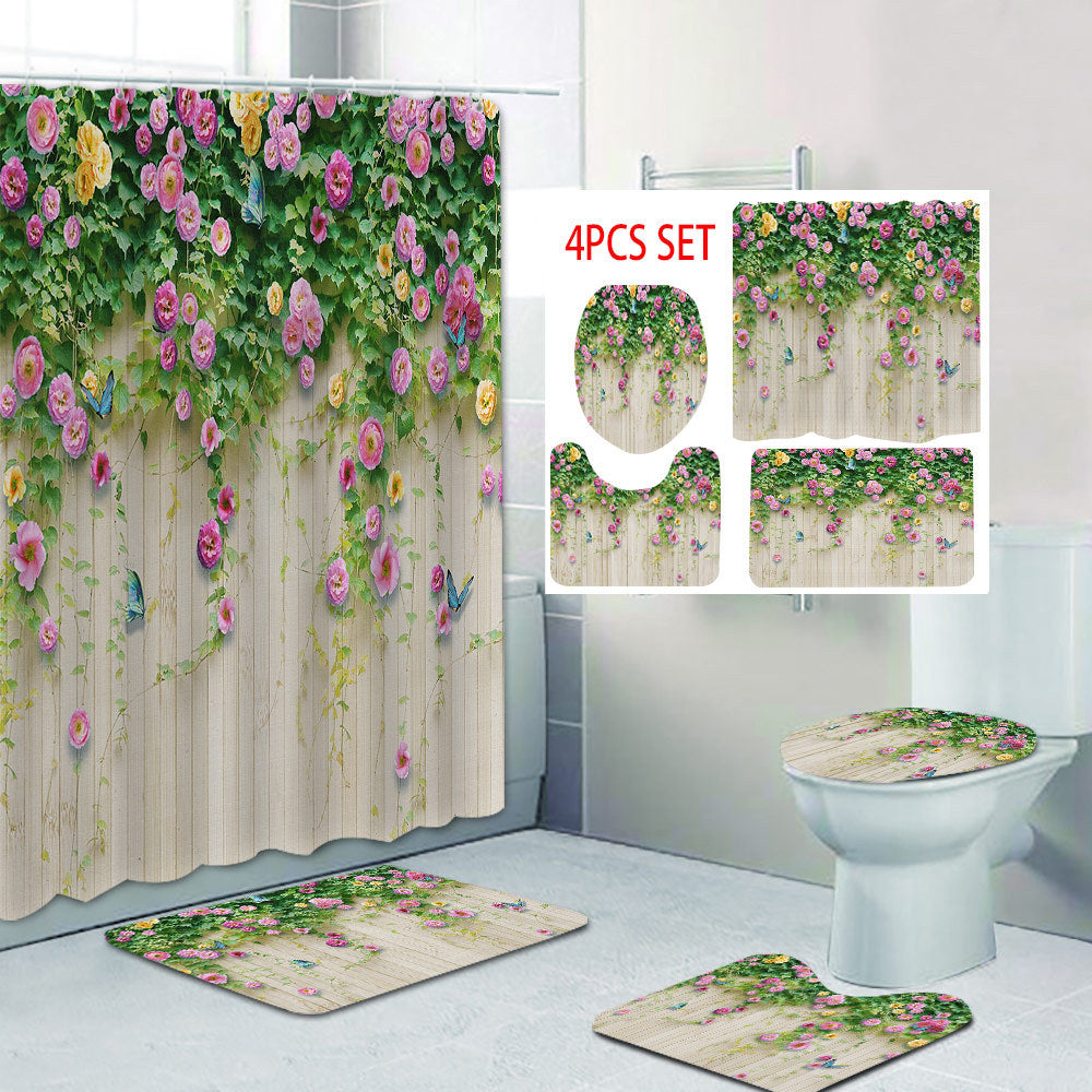 Rustic Garden-Themed Shower Curtain Bowlift
